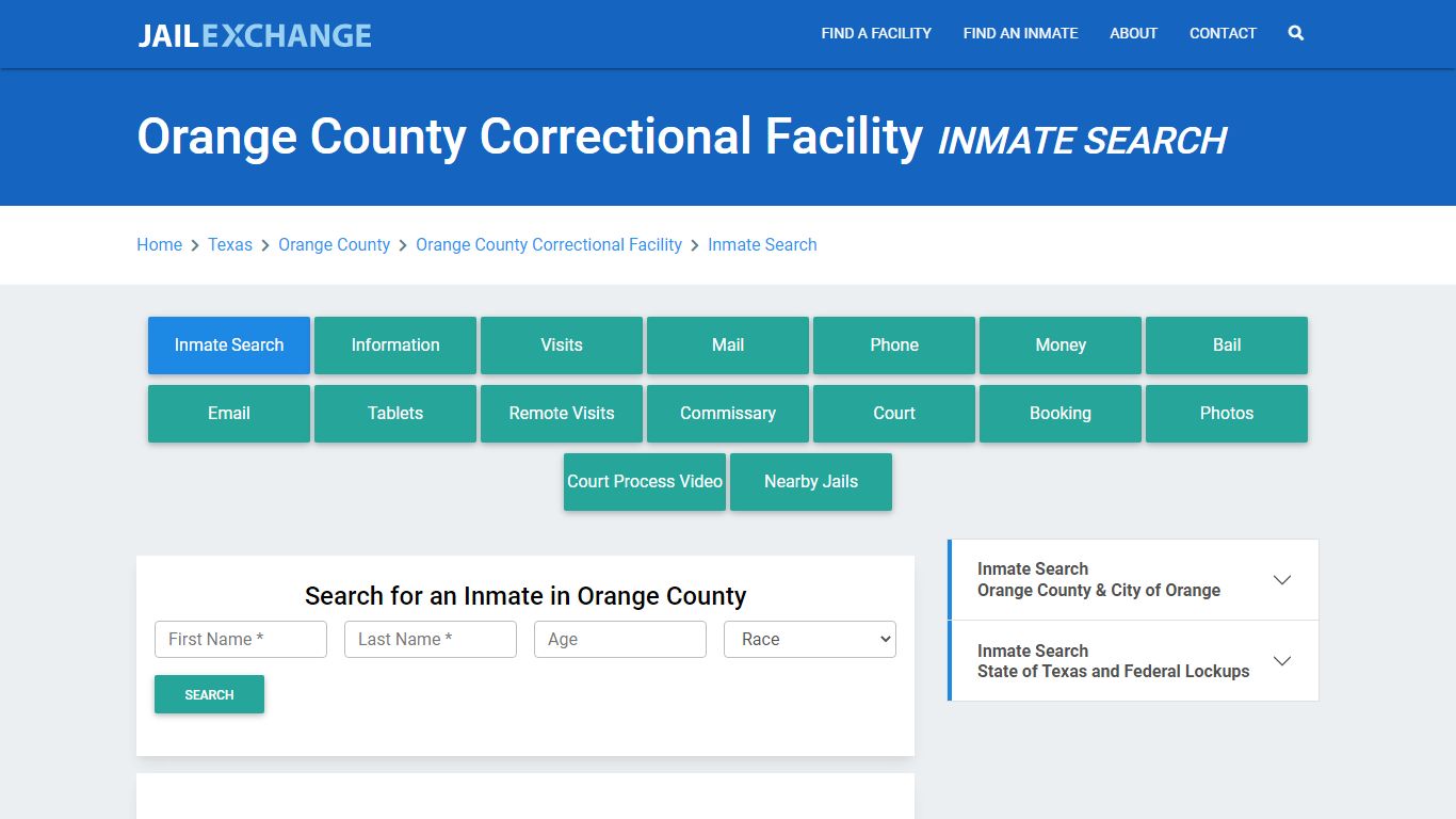 Orange County Correctional Facility Inmate Search - Jail Exchange