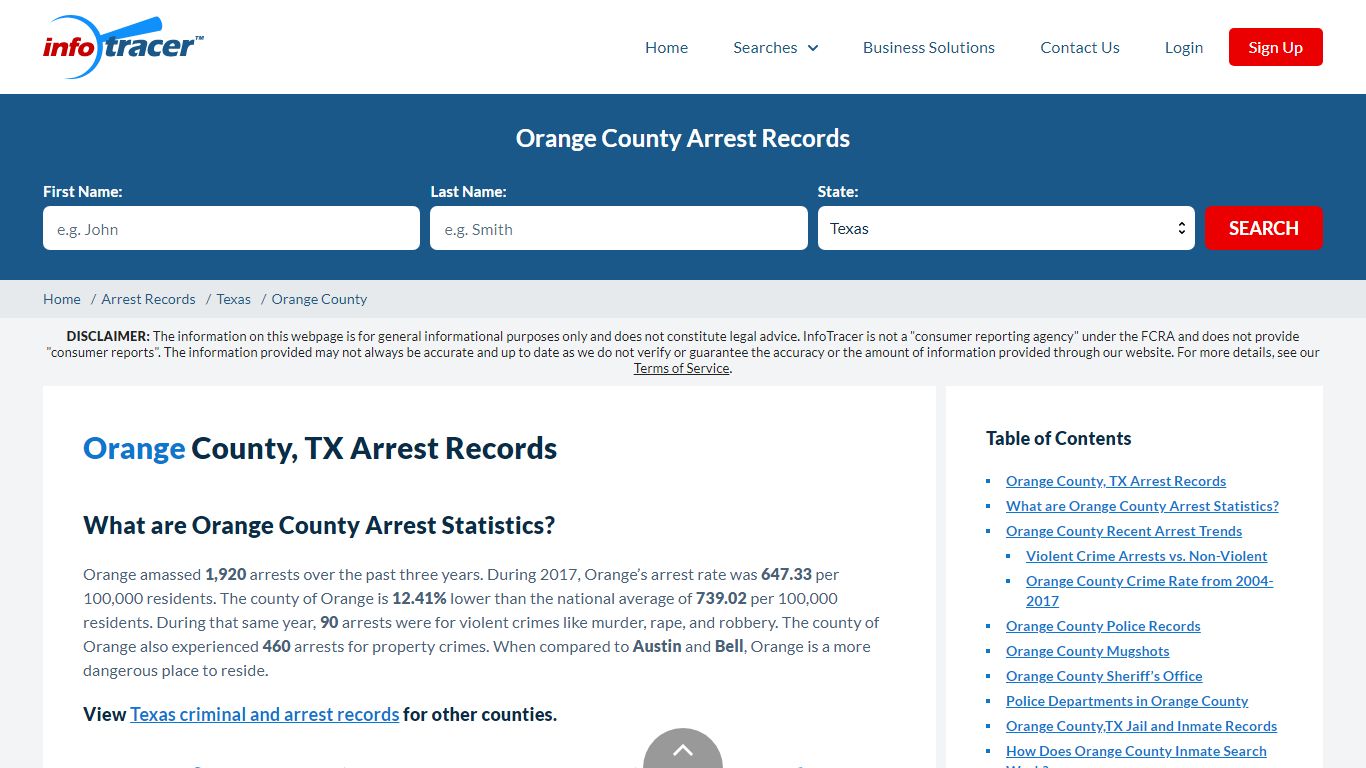 Orange County, TX Arrests, Mugshots & Jail Records - InfoTracer